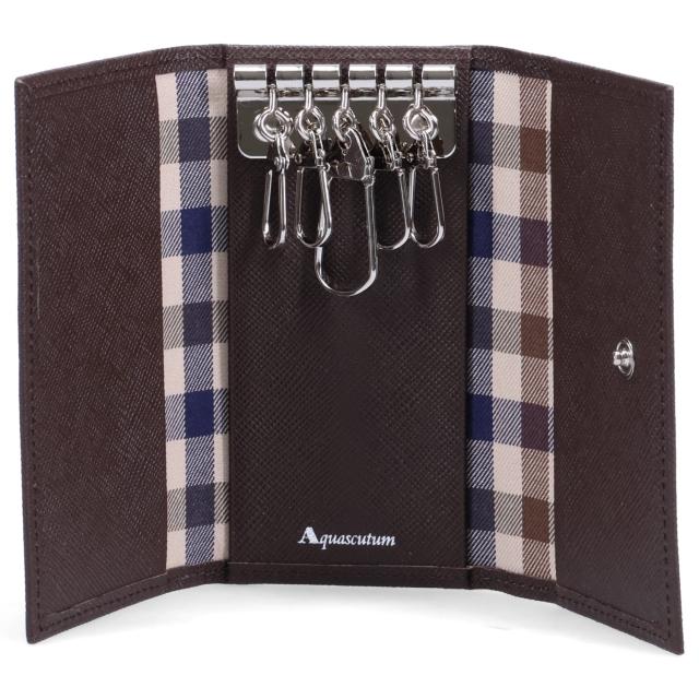アクアスキュータム AQUASCUTUM キーケース キーホルダー 三つ折り バーミンガム メンズ 5連 本革 AQ-508020_4