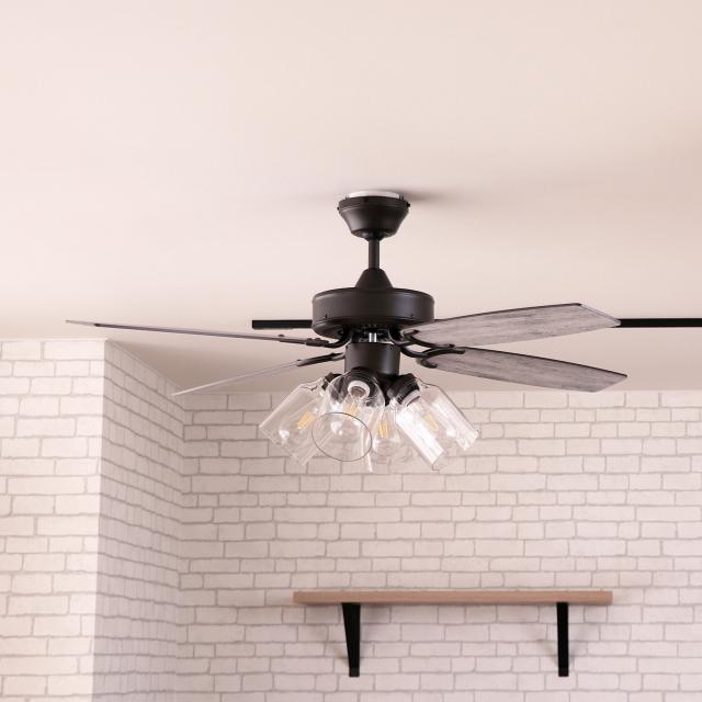 JAVALO ELF ジャバロエルフ シーリングファンライト 照明 4灯 リモコン付 軽量 LED対応 リビング用 ダイニング用 照明器具 JE-CF027