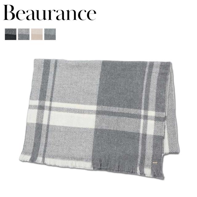 ビューランス Beaurance マフラー ストール レディース 防寒 大判 厚手 ウール ヘリンボーン 2BH-63010-16 母の日の通販は 7,700円