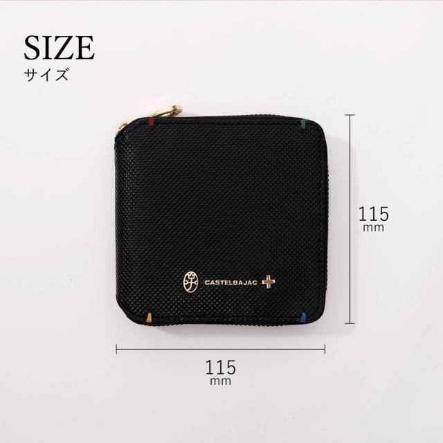ブ*ン様 【新品】カステルバジャック　折財布　牛革　黒　15,400円 カステルバジャック CASTELBAJAC 財布 二つ折り メンズ 当社別注