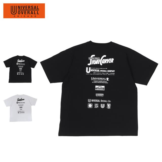 ユニバーサルオーバーオール UNIVERSAL OVERALL Tシャツ 半袖 メンズ 100th BANDANA TEE ブラック ホワイト 黒 白 U2413209Cの通販は 5,517円