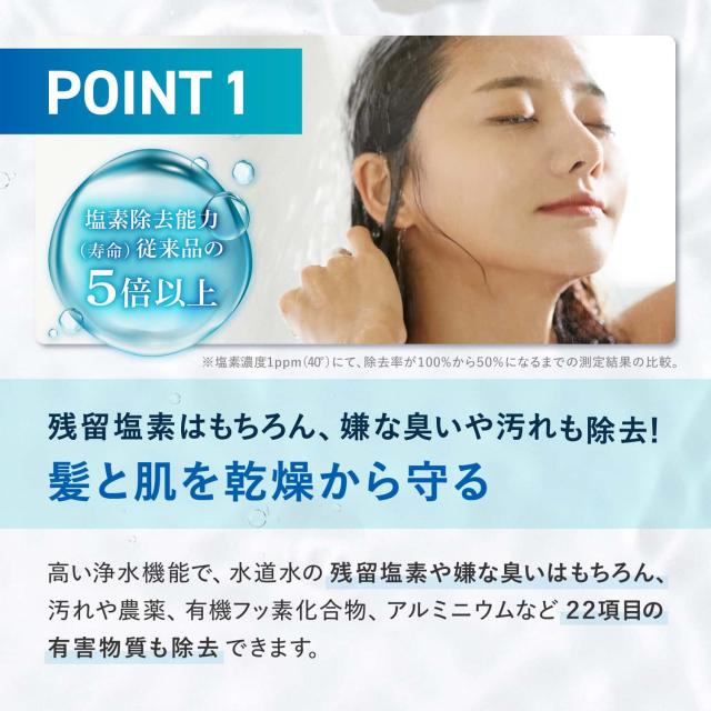 ULeAU ウルオ シャワーヘッド 塩素除去 日本製 22項目除去 アトピー ダメージヘア 敏感肌 乾燥肌 銀不使用 イーテック 正規販売店 US-180の通販は