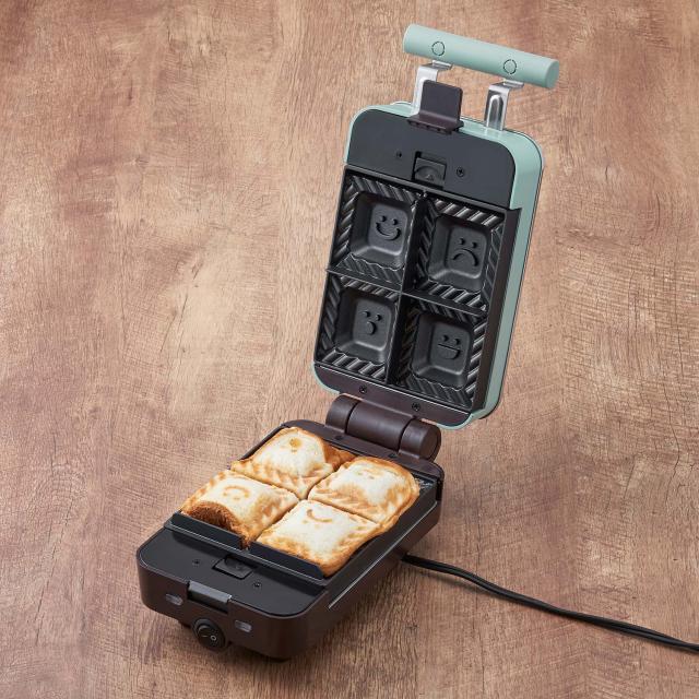 特典付き Toffy トフィー ホットサンドメーカー 電気 ミニ 食パン 耳まで焼ける 4分割 クォーター ホワイト ブルー ピンク 白 K-HS6_6