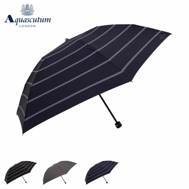 アクアスキュータム AQUASCUTUM 雨傘 折りたたみ メンズ 60cm ミニ コンパクト MINI UMBRELLA ブラック グレー ネイビー  黒 1AQ 18002の通販は