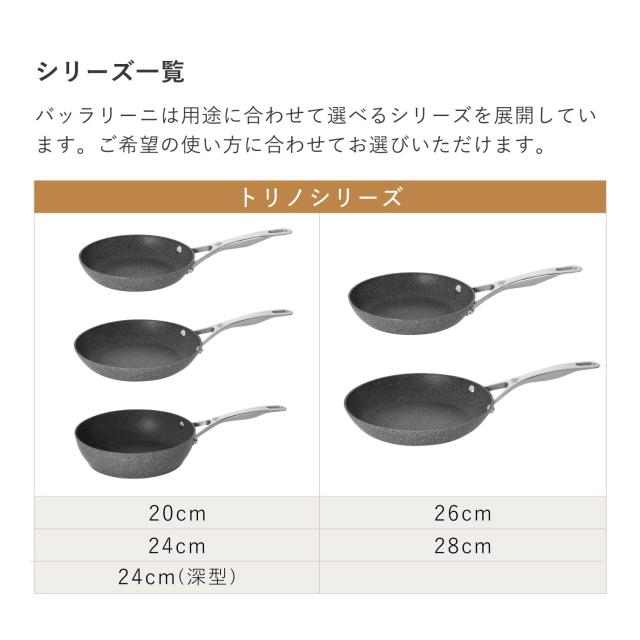 特典付き BALLARINI バッラリーニ ヴィンチ フライパン 3点セット 24cm 