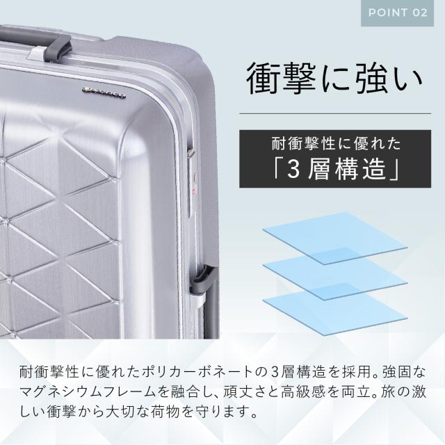 サンコー SUNCO スーツケース キャリーバッグ 極軽 メンズ レディース 超軽量 93L ハード フレーム TSAロック搭載 MGC2-69_5