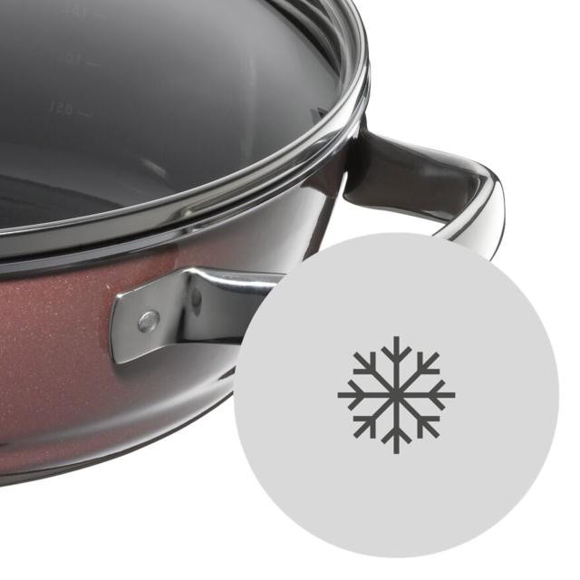 WMF ヴェーエムエフ 鍋 両手鍋 フュージョンテック ミネラル ロースター 28cm IH対応 ホーロー LOW CASSEROLE グレー ワインレッド_9
