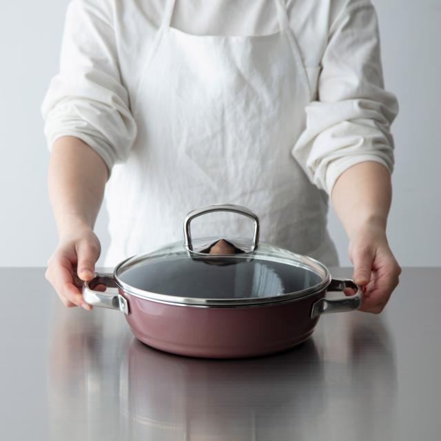 WMF ヴェーエムエフ 鍋 両手鍋 フュージョンテック ミネラル ロースター 28cm IH対応 ホーロー LOW CASSEROLE グレー ワインレッド_2