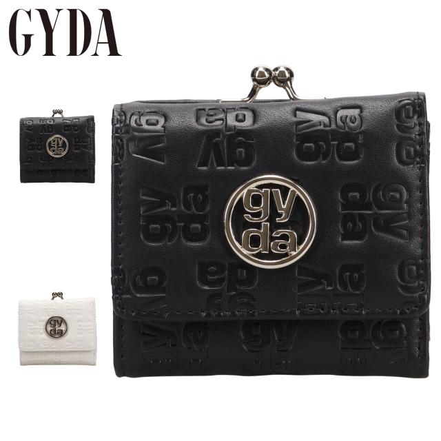 GYDA ジェイダ 財布 三つ折り ミニ財布 レディース 口金 サークルメタル ブラック ホワイト 黒 白 GY-W302