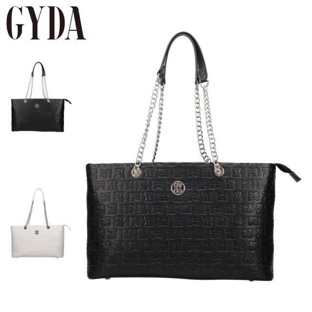 GYDA ジェイダ バッグ トートバッグ レディース A4対応 サークルメタル ブラック ホワイト 黒 GY-B305