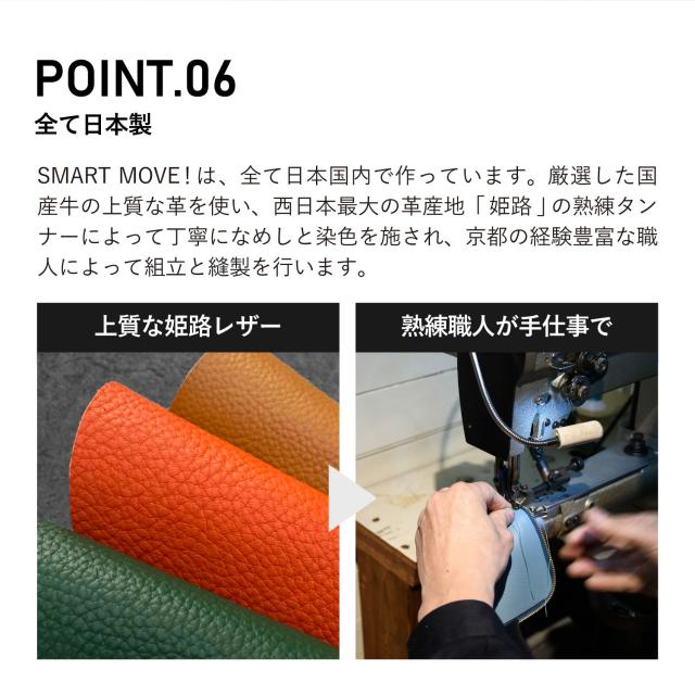 SMART MOVE! スマートムーブ スマートキーケース 財布 ミニ財布 2個収納 メンズ レディース ラウンドファスナー 本革 SHRINK type2 MC100_9