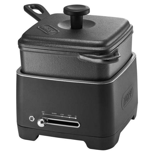 特典付き Toffy トフィー ホットスキレット 電気スキレット 1.2L 電動 フタ付き 角型 深型 直火対応 ブラック 黒 K-SK1