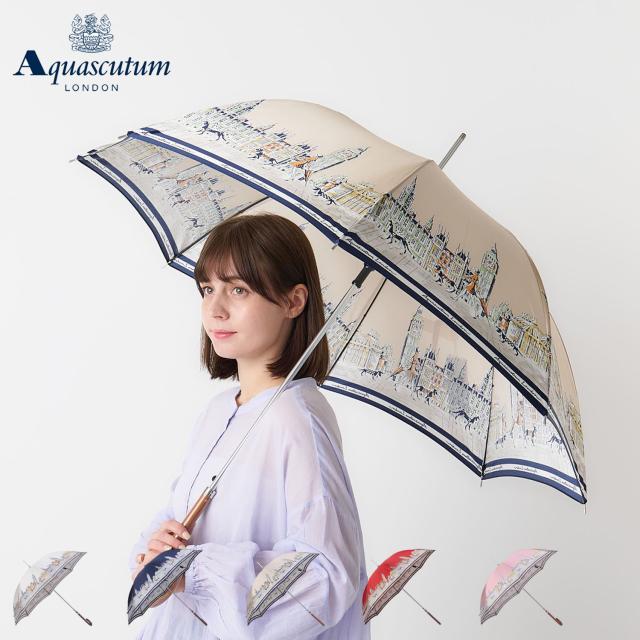 アンティーク 長襦袢 単衣  藤の花柄 アクアスキュータム AQUASCUTUM 長傘 雨傘 レディース 60cm 軽量
