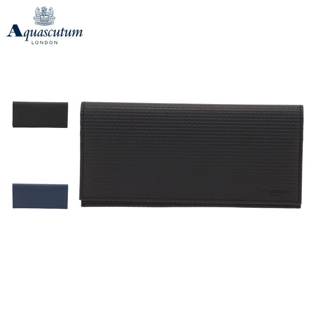 アクアスキュータム AQUASCUTUM 財布 長財布 ブリクストン メンズ 本革 日本製 ブラック ネイビー 黒 AQW-00412