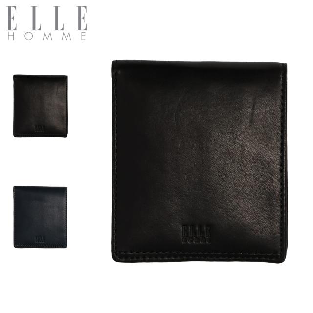 ELLE HOMME エルオム 財布 二つ折り メンズ 本革 コンパクト シープ