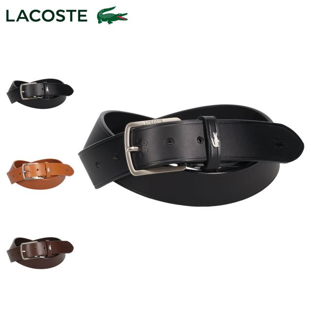 ラコステ LACOSTE ベルト メンズ 本革 牛革 日本製 BELT ブラック ブラウン 黒 LB65610