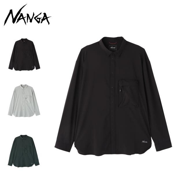 NANGA ナンガ シャツ 長袖 メンズ UVカット 軽量 速乾性 多機能 ブラック グレー グリーン 黒 N2500-1I402A