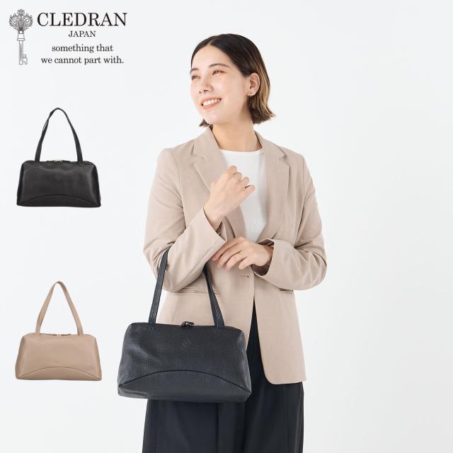 CLEDRAN クレドラン バッグ ボストンバッグ サイエ レディース 本革 小さめ 軽量 ブラック ベージュ 黒 CL-3360