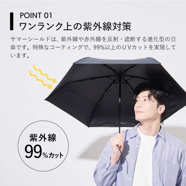 レトリー LETLY 日傘 晴雨兼用 折り畳み 完全遮光 軽量 雨傘 東レ サマーシールド メンズ レディース 50cm 遮光 遮熱 NGA-1274_4