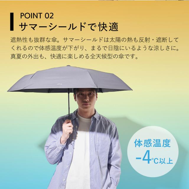 レトリー LETLY 日傘 晴雨兼用 折り畳み 完全遮光 軽量 雨傘 東レ サマーシールド メンズ レディース 50cm 遮光 遮熱 NGA-1274_5