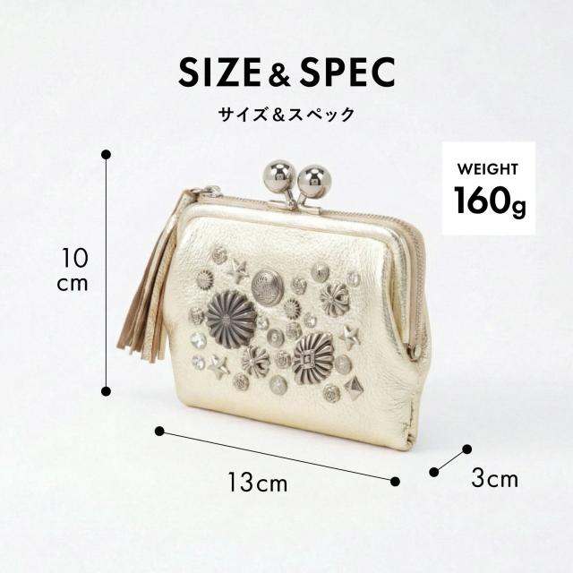 ペルケ perche 財布 二つ折り財布 レディース がま口 軽量 コンパクト