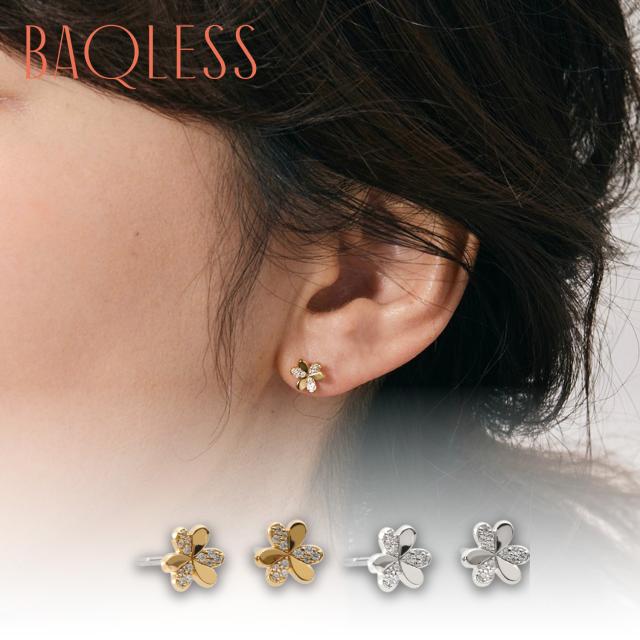 Baqless バックレス ピアス レディース 金属アレルギー対応 つけっぱなし キャッチなし CZ-FLR_1