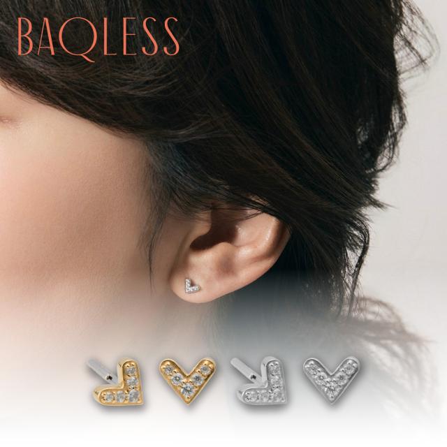 ビューティーアンドユース　新品未使用　BAQLESS　バックレス　ピアス　ハート Baqless バックレス ピアス レディース 金属アレルギー対応 つけっ