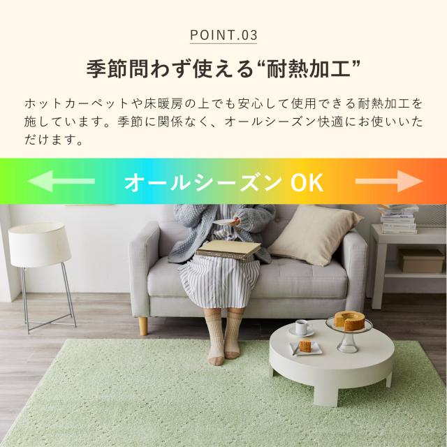 スミノエ SUMINOE ラグ ラグマット カーペット 絨毯 オセロ/ポント 185×185cm Mサイズ 床暖房対応 すべり止め 洗える 日本製_4
