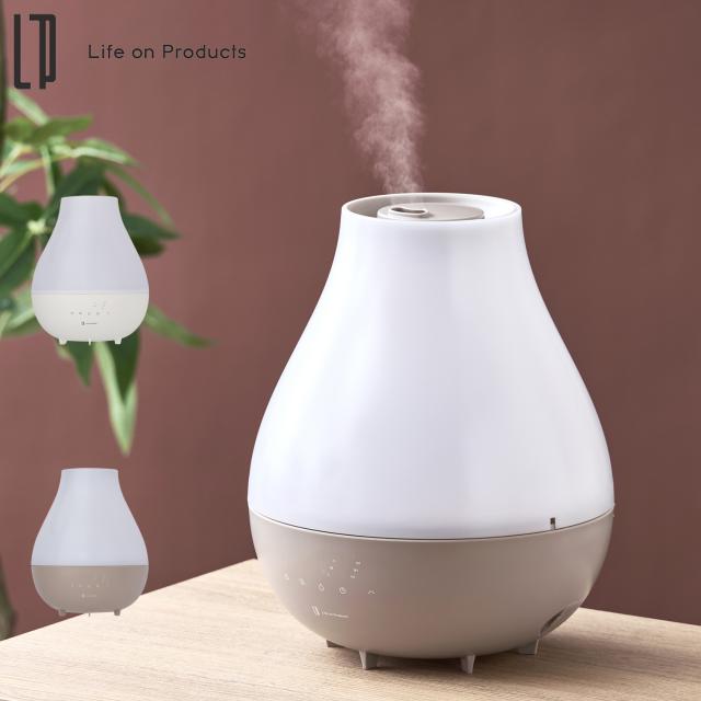 ライフオンプロダクツ Life on Products 加湿器 卓上 上部給水式 お手入れ簡単 3300ml ハイブリッド式 アロマ ナイトライト LCAHF017