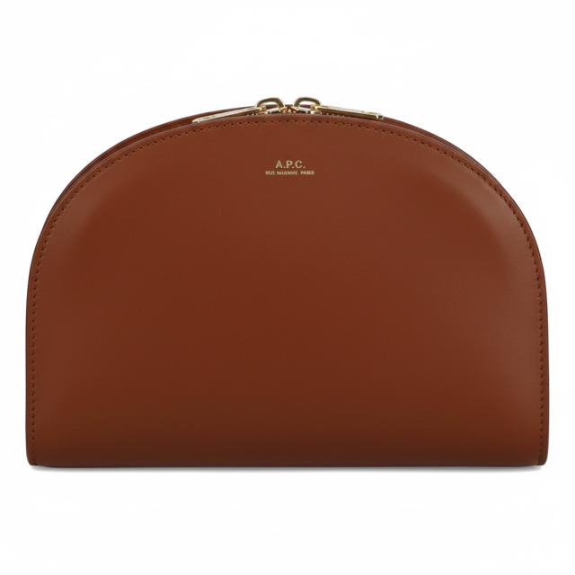 A.P.C. アーペーセー ショルダーバッグ デミルーン レディース 斜めがけ 軽量 DEMI-LUNE LEATHER CLUTCH ブラック ブラウン PXAWV F61596_1