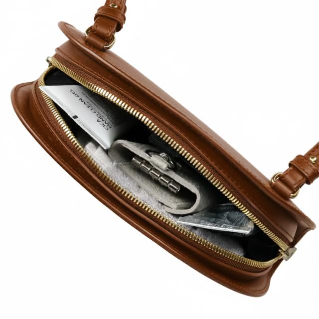 A.P.C. アーペーセー ショルダーバッグ デミルーン レディース 斜めがけ 軽量 DEMI-LUNE LEATHER CLUTCH ブラック ブラウン PXAWV F61596_5