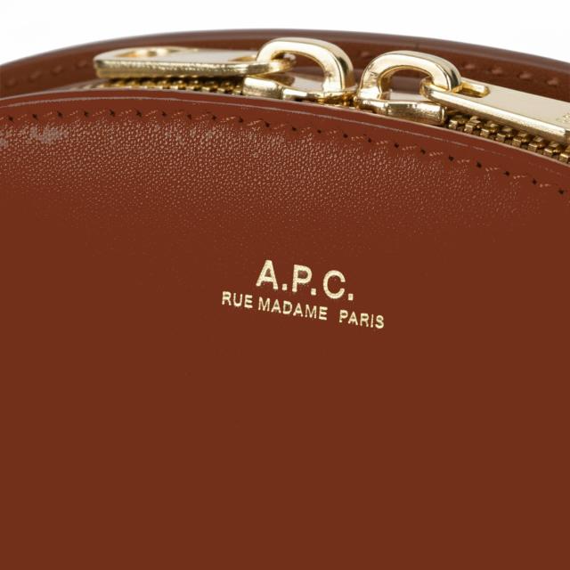 A.P.C. アーペーセー ショルダーバッグ デミルーン レディース 斜めがけ 軽量 DEMI-LUNE LEATHER CLUTCH ブラック ブラウン PXAWV F61596_8