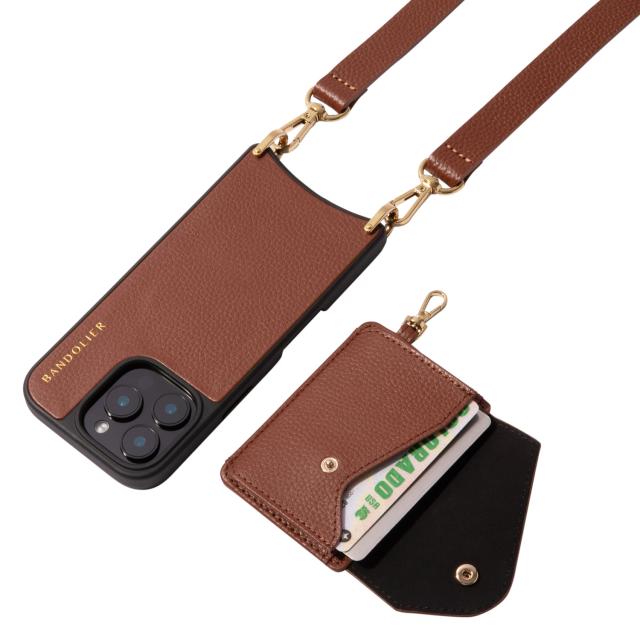 BANDOLIER バンドリヤー スマホショルダー iPhone16 16Pro 16Pro Max スマホケース アイフォン レミ メンズ レディース ブラウン 12REM_1