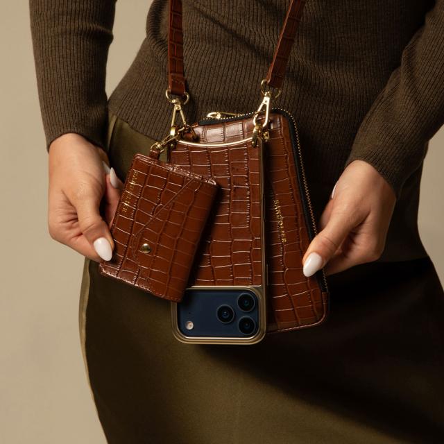 BANDOLIER バンドリヤー スマホショルダー iphone16 スマホケース アイフォン メンズ レディース ブラウン 12CAS_9