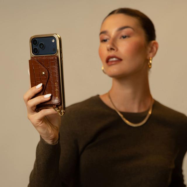 BANDOLIER バンドリヤー スマホショルダー iphone16 スマホケース アイフォン メンズ レディース ブラウン 12CAS_5