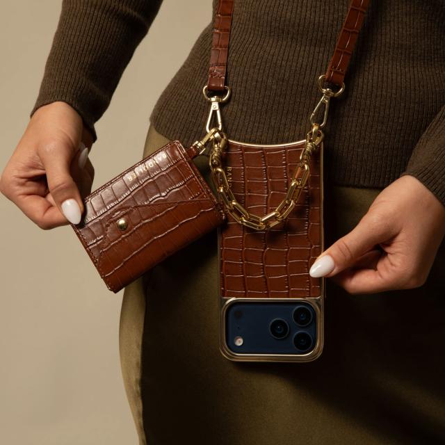 BANDOLIER バンドリヤー スマホショルダー iPhone17 17Pro 17Pro Max iPhone Air スマホケース メンズ レディース ブラウン 12CAS_9