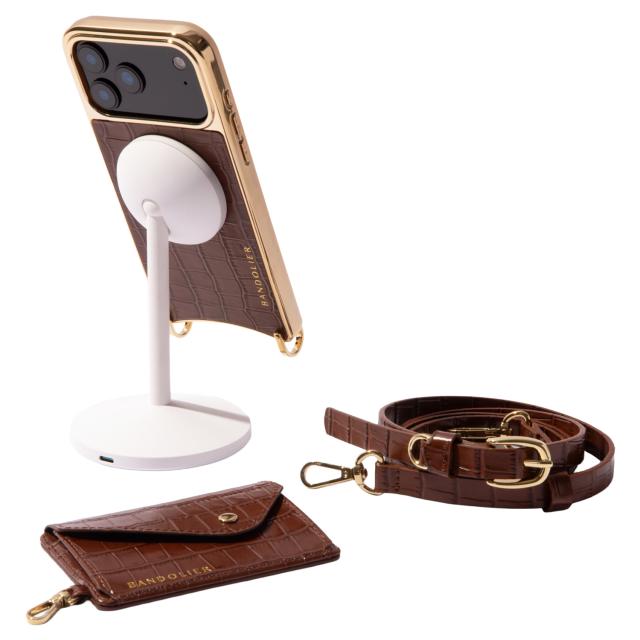 BANDOLIER バンドリヤー スマホショルダー iPhone17 17Pro 17Pro Max iPhone Air スマホケース メンズ レディース ブラウン 12CAS_3