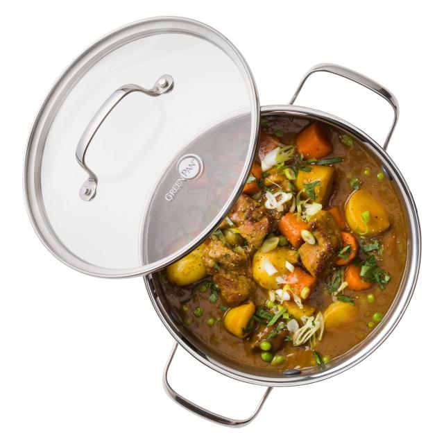 グリーンパン GREENPAN キャセロール 両手鍋 20cm ガラス蓋付き IH オーブン 食器洗浄乾燥機対応 エーペックス CC010626-104_4