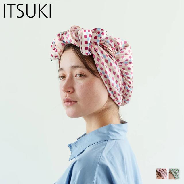 ITSUKI イツキ ナイトキャップ ヘアバンド 2WAY ロングヘア シルク コットン ヘアケア ナイトケア 低刺激 ダーク レッド グリーン