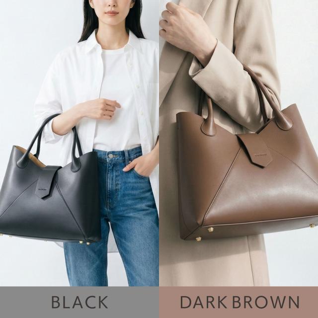ハシバミ HASHIBAMI ハンドバッグ レディース 本革 A4 レザー フェズ ブラック ダーク ブラウン 黒 Ha-2504-101_10