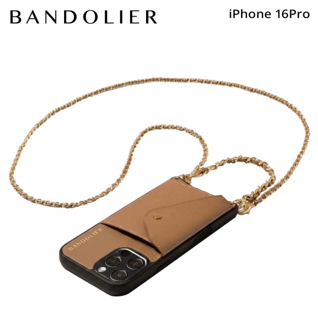 BANDOLIER バンドリヤー スマホショルダー iPhone16Pro スマホケース アイフォン リリー タン メンズ レディース LILY ブラウン 14LIL