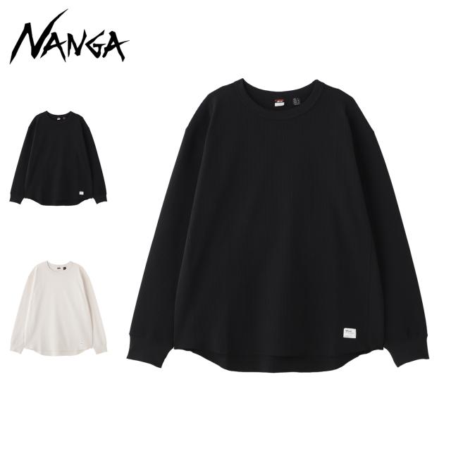 NANGA ナンガ Tシャツ 長袖 ロンT カットソー エアフレックス ワッフル メンズ 無地 クルーネック AIRFLEX WAFFLE L/S TEE N2600-1M052A