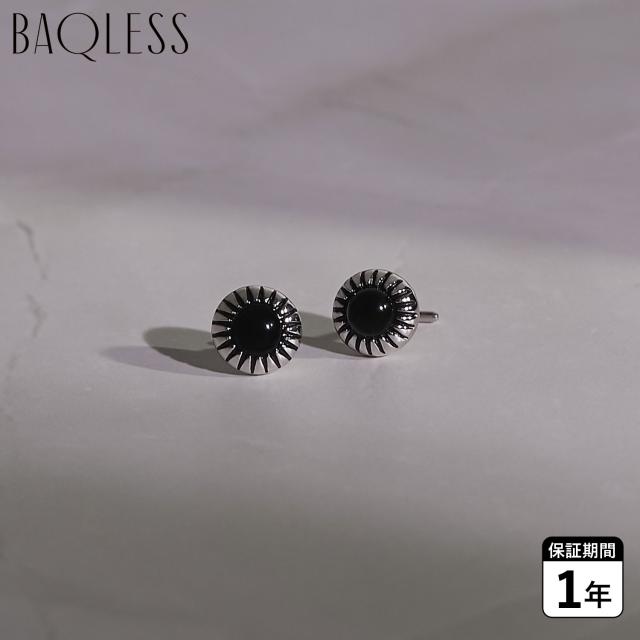 Baqless バックレス ピアス レディース 金属アレルギー キャッチ 落ちない Amity Mesa Onyx Silver シルバー AM-MS-ON-SV