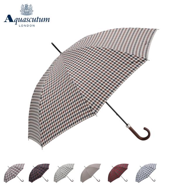 アクアスキュータム AQUASCUTUM 雨傘 長傘 先染めチェック レディース 大きめ 1AQ 11185