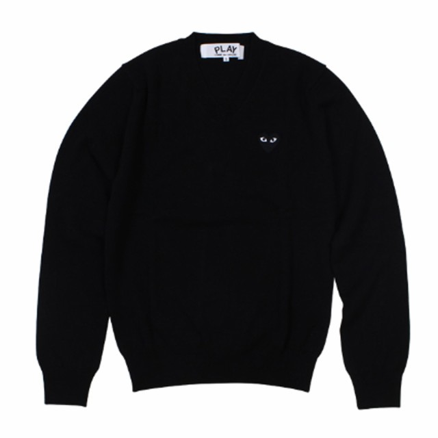 コムデギャルソン COMME des GARCONS PLAY ニット セーター メンズ HEART PULLOVER AZ-N002 AZ-N018  ブラック レッド