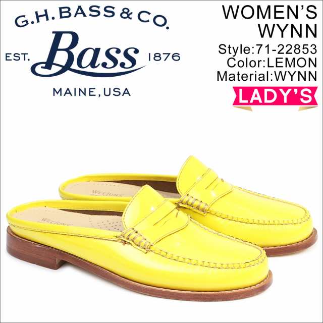 G H Bass ジーエイチバス ローファー レディース サンダル スリッパ バブーシュ Wynn Patent Leather Mule Weejuns 71 イエローの通販はau Pay マーケット スニークオンラインショップ Au Pay マーケット店