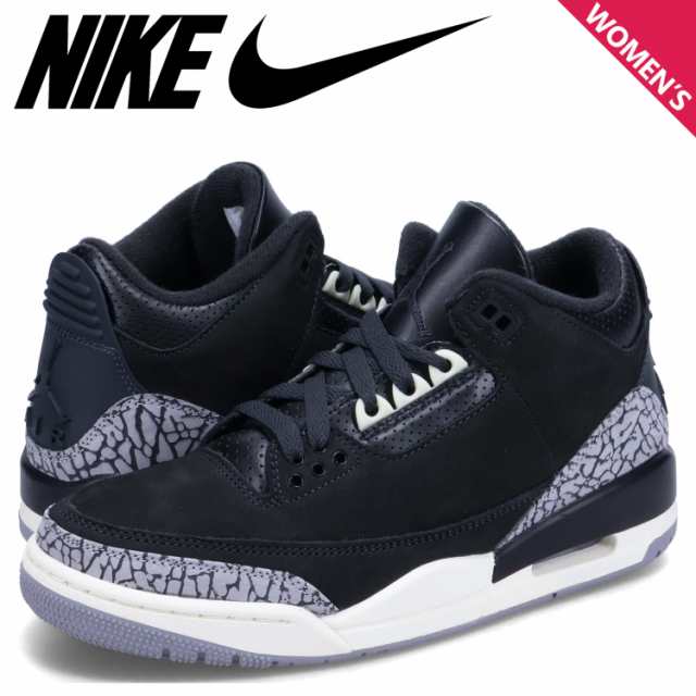 ナイキ NIKE エアジョーダン3 レトロ スニーカー レディース WMNS AIR JORDAN 3 RETRO ブラック 黒 CK9246-001