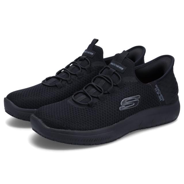 スケッチャーズ SKECHERS スリップインズ ハンズフリー ワーク サミッツ スニーカー メンズ ブラック 黒 200205