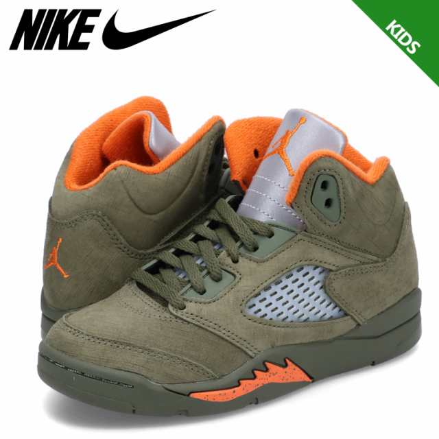 ナイキ NIKE ジョーダン5 レトロ スニーカー キッズ JORDAN 5 RETRO PS オリーブ 440889-308