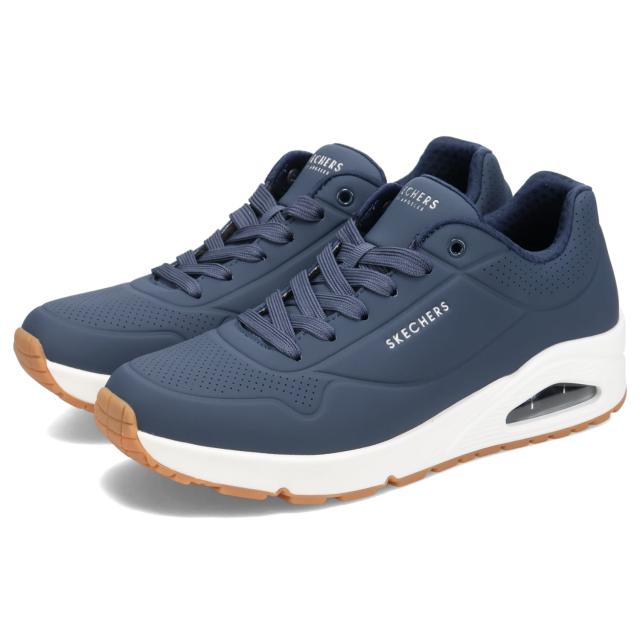 オリジナル Skechers UNO STAND ON AIR Men's Black Sneaker Trainers